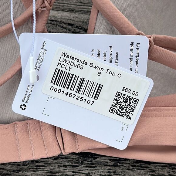Lululemon Waterside Swim Top C Cup size 8 Pink Clay NWT - Picture 5 of 5